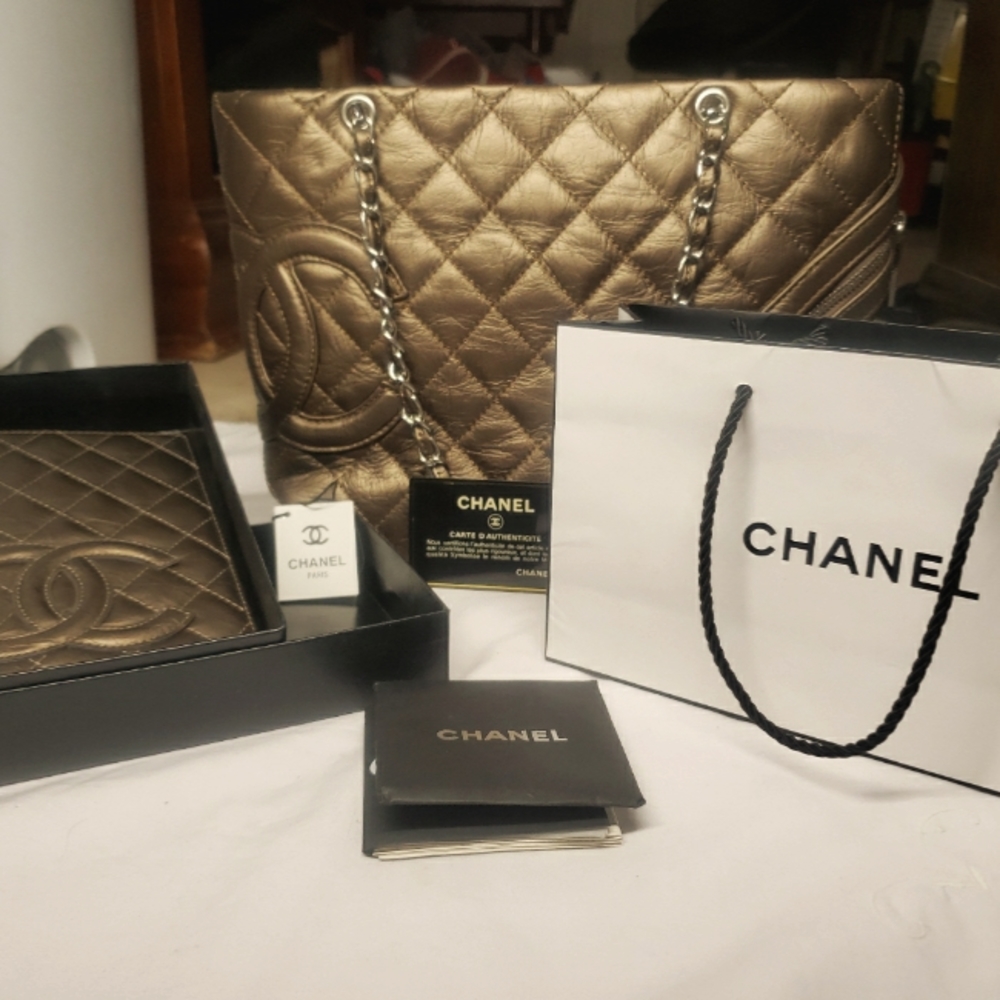 CHANEL Cambon Cotton Club Chain Tote and Wallet